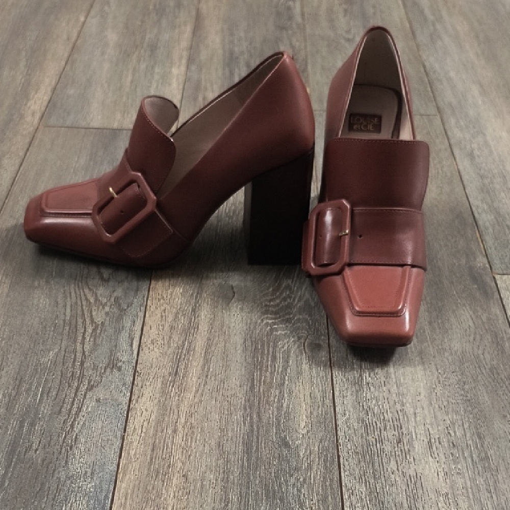 Louise et Cie Women's Brown Block Heel Loafers